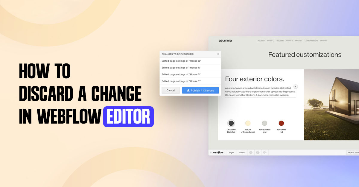 How to Discard a Change in Webflow Editor